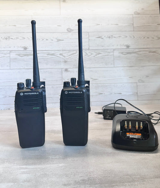 Motorola Xpr 6350 UHF 403-470 MHz Refurbished Combo Starter Pack Lot of 2 Radios