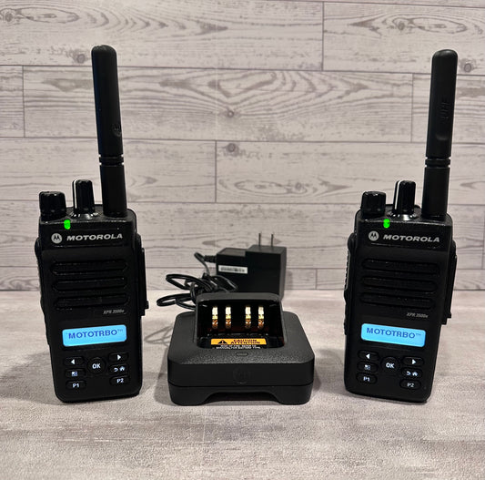 Lot of 2 Motorola Xpr 3500e UHF Combo Pack, Excellent Pre-Owned Radios Like New, No Signs of Use